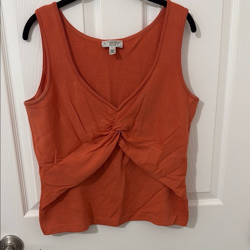 St. John Sport by Marie Gray Rust Twist-Front Tank Top